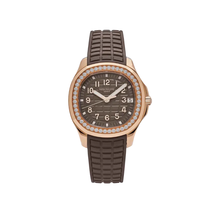 Patek Philippe Aquanaut 5268/200R-010 Rose Gold Taupe Brown Dial Diamond Bezel